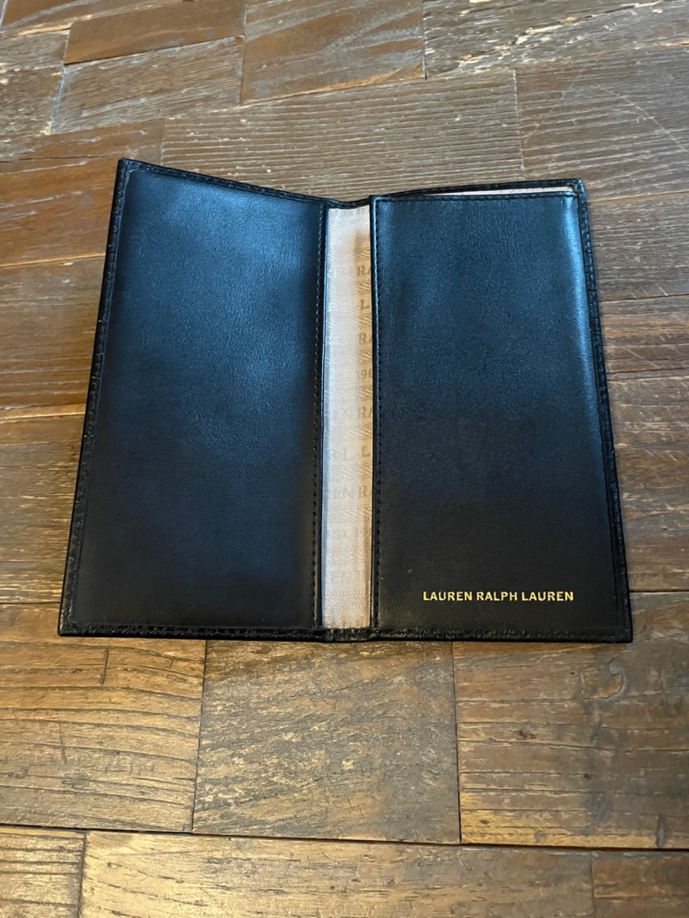 Lauren Ralph Lauren Croc Embossed Leather Wallet Checkbook Holder - Picture 3 of 9